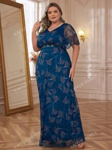 Vestido de noche formal de talla grande para fiestas, bodas y eventos