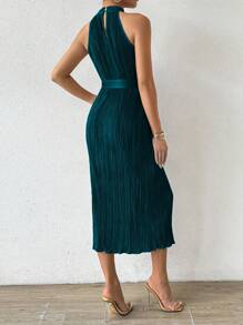 Chiquease Women's Plain & Simple Daily Open Shoulder Summer Dress Maxi Women Outfit - Blue - View 2