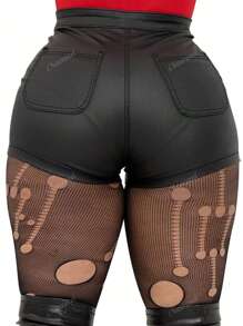 Women's Casual Vacation Solid Color Sexy Coated Shorts