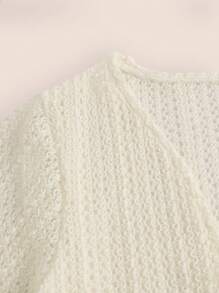 SHEIN Tween Girl 2pcs Knitted Top Casual Blue Spaghetti Strap Dress Set