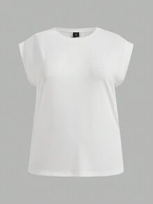 SHEIN LUNE 3件套加大码休闲百搭简约宽肩T恤，夏季度假女装沙滩装节日基础款T恤女装夏季服装女式夏季休闲上衣休闲上衣女式休闲上衣 - 彩色 - 查看 3