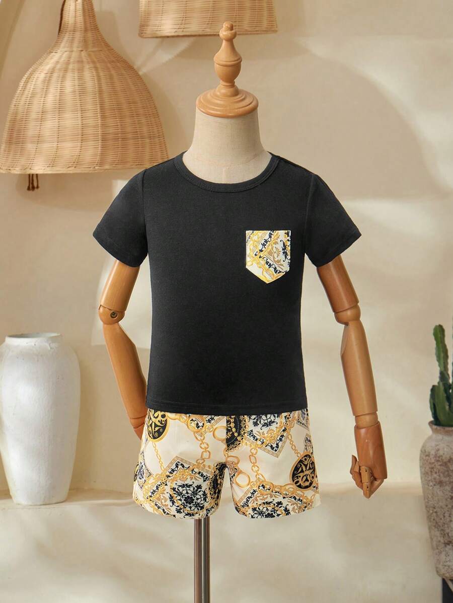 2pcs Baby Boy Ramadan T-Shirt Set - Black - View 1