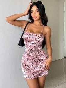 Flirla Vestido diario simple de mujer con estampado aleatorio