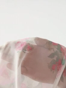 Mulvari Camisa de estilo vacacional para mujer con estampado floral de manga larga