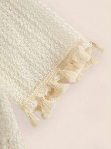 SHEIN Tween Girl 2pcs Knitted Top Casual Blue Spaghetti Strap Dress Set