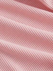 SHEIN MOD 粉色前中大蝴蝶結裝飾夏季短袖T恤 - 粉色 - 查看 4