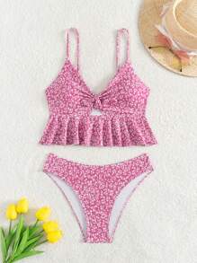 Swim Mod Summer Women's Printed Spaghetti Strap Bikini, Random Design - Multicolor - View 7