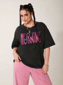 GAWX Artist Loose Fit Long Plus Size T-Shirt With Round Neck, Graphic Tee For Summer, Holiday, Vacation, Spring, Festival, Ibiza Fits