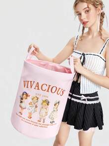 ROMWE Kawaii Cartoon Retro Style Foldable Storage Box With Large Capacity For Little Girls (44*24*64cm) - Multicolor - View 3