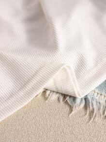 SHEIN Unity 女士夏季單色蕾絲T卹，帶有荷葉邊