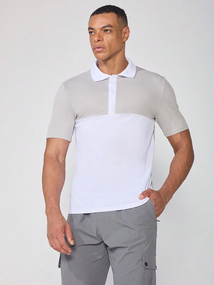 Boyfriend Style Men's Summer Color Block Short Sleeve Casual Sports Polo Shirt Golf Shirt