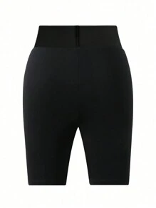 Teen Girls' Seamless High Waist Cartoon Printed Summer Shorts - Black - View 2