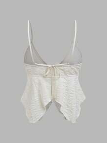 Lunelith SHEIN Lunessa Camiseta de tirantes de verano con dobladillo asimétrico de unicolor