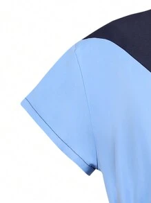 Teen Girl Color Block Dress With Belt - Multicolor - View 4