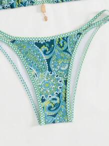 Swim Vcay 女性夏季沙灘花卉印花性感比基尼套裝 - 彩色 - 查看 4