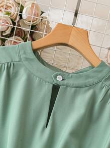 Omancia Women's Summer Holiday Casual Solid Color Sleeveless Dress - Green - View 5