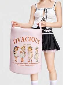 ROMWE Kawaii Cartoon Retro Style Foldable Storage Box With Large Capacity For Little Girls (44*24*64cm) - Multicolor - View 1