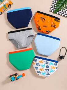6pcs Young Boy Printed Daily Wear Triangle Underwear - Multicolor - View 2