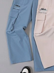 2pcs Tween Boy Casual Multi-Colored Sports & Outdoor Pants Set - Multicolor - View 6