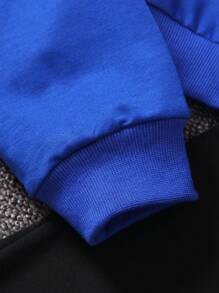Conjunto de 2 piezas: chaqueta de manga larga y mono en general para niña preadolescente, casual, lindo, deportivo, elegante, para primavera/verano - azul real - Ver 3