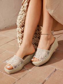 Styleloop Women'S Wedge Heel Thick Sole Sandals - Apricot - View 1