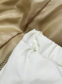 Slaydiva Plus Size Women's Daily & Casual & Streetwear Quilted Padded Coat With Shortened & Long Sleeve And Multi-Color Patchwork Design, Autumn/Winter - C