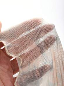 DAZY 女式全身碎花透明露肩长袖衬衫，情人节节日，露肩上衣，秋季女装 - 杏色 - 查看 8