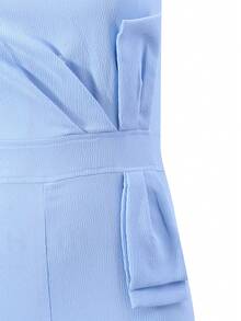 Tuta senza maniche casual per ragazze adolescenti di colore tinta unita - Blu - Visualizzare 7