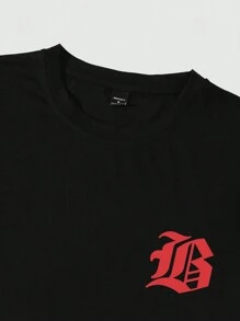 Manfinity LEGND 男士夏季印花短袖T恤和束腰長褲休閒套裝