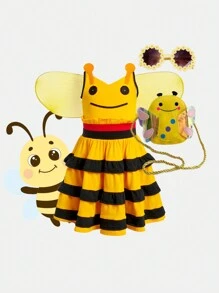 SHEIN 嬰兒女寶寶蜜蜂造型連帶裙，適合拍照，春夏季節佳品