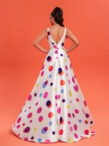 New Elegant Simple Style Evening Dress Woman Formal Ball Gown For Cocktail Party - White - View 3