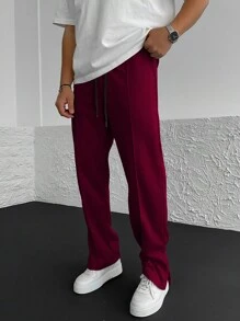 Manfinity Homme Men's Drawstring Waist Straight Leg Casual Sweatpants With Pockets