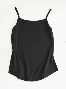 SHEIN LUNE Áo ba lỗ nữ in hình trái tim mùa hè thông thường - màu đen - Xem 2
