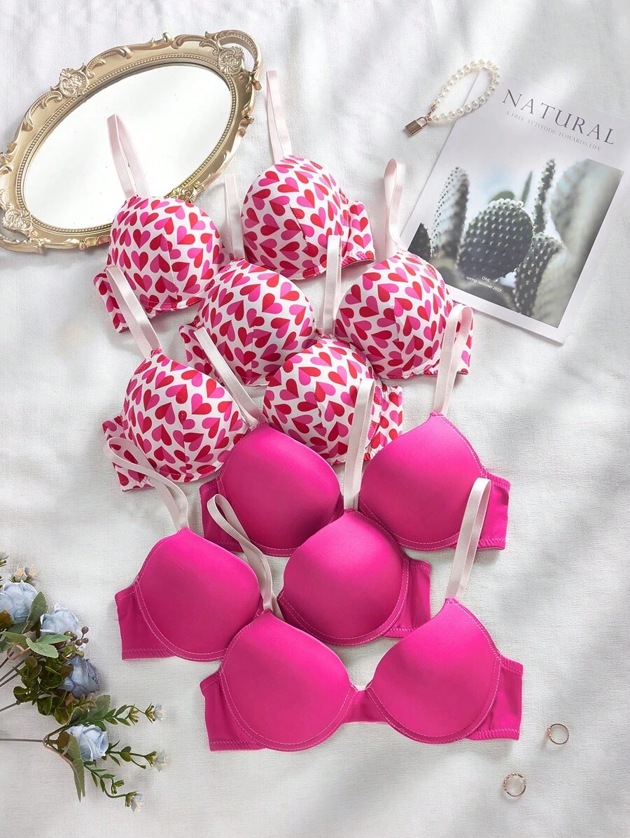女性6入組舒適無痕帶鋼圈胸罩 - 彩色 - 查看 1