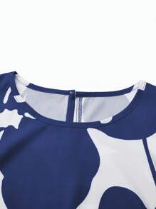 EMERY ROSE 女士时尚无袖印花宽松连衣裙长款女装 - 彩色 - 查看 4