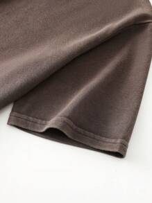 Hemo, Men's Funny Letter Print Dropped Shoulder T-Shirt, Summer - Yellow - View 3