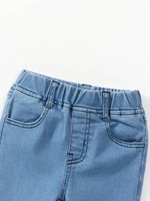 Young Girl Fashionable Sweetheart Contrast Sequin Heart Pattern Jeans