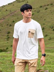 In My Nature Men's Simple Design Pocketed Stylish Sports & Outdoor T-Shirt For Summer - Multicolor - View 8