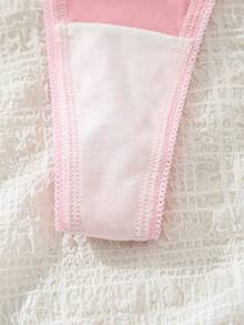 SHEIN ملابس داخلية نسائية مثيرة بتصميم دب ظريف مع دانتيل متضارب - متعدد الألوان - مشاهدة 5