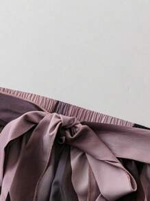 SHEIN Clasi Geometrisch bedruckter A-Linien Rock mit Gummibund - Grauviolett - Übersicht 3
