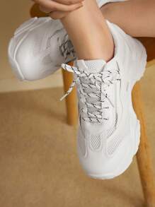 Vate Woman Shoes Fashion Breathable Lightweight Chunky White Sneakers Vacation Shoes Summer Sports Shoes Casual Shoes Halloween