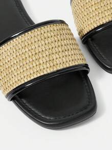 Styleloop Women Fashionable Woven Flat Sandals For Summer Boho Feels - Apricot - View 4