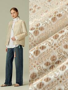 Áo khoác dài tay thường ngày dệt jacquard phong cách Trung Hoa mới cho nữ, bộ đồ cổ điển cổ điển Tang Suit - Cà phê nâu - Xem 6