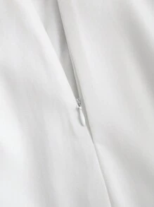 SHEIN Unity 夏季單排扣雙肩帶上衣和裙子套裝 - 白色 - 查看 7