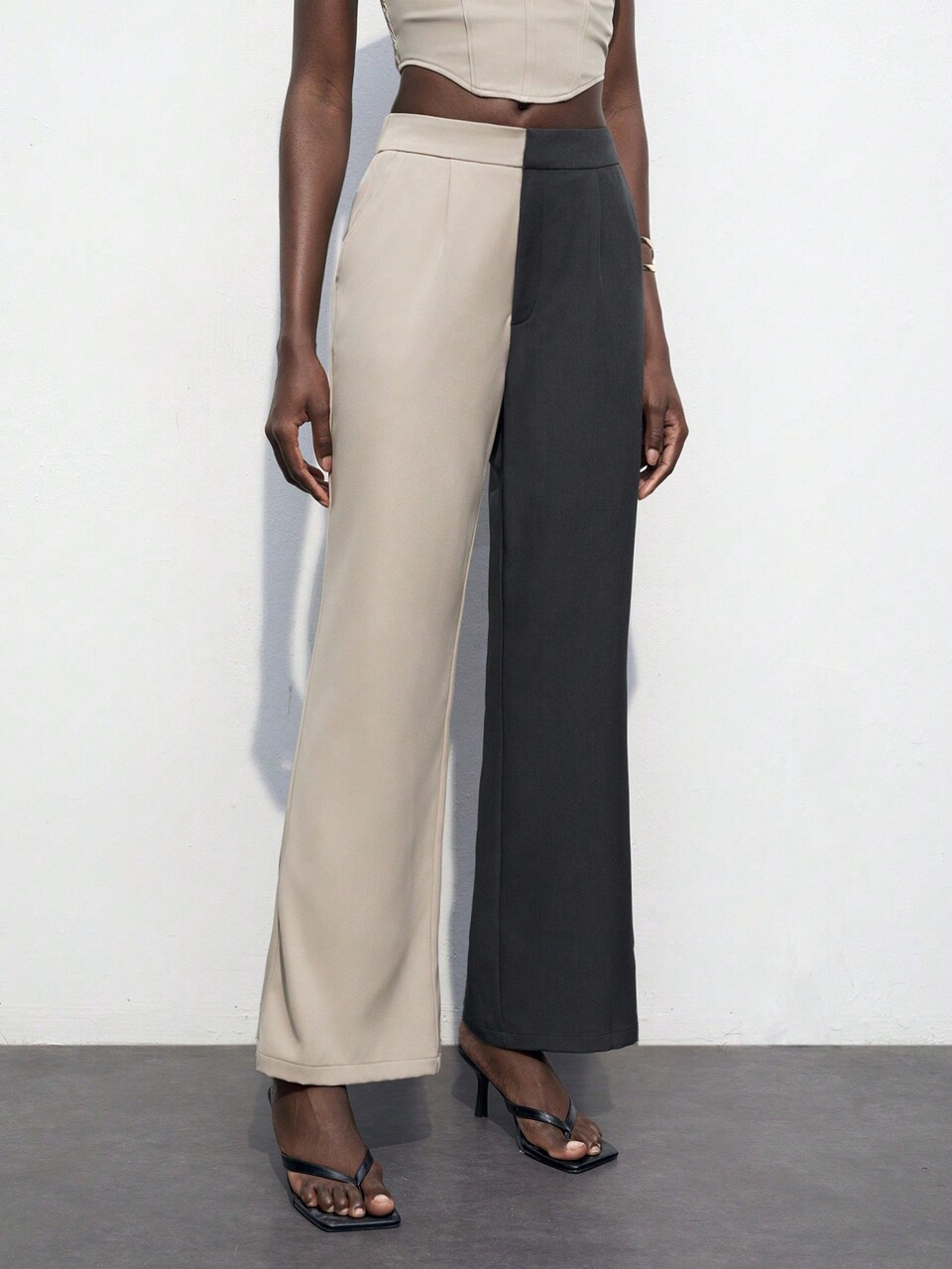 SHEIN Maija Pantalones holgados con bloques de color, aptos para uso diario