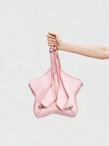 ROMWE Kawaii Ba lô đeo vai hình con thỏ in hình năm cánh - Hồng - Xem 7