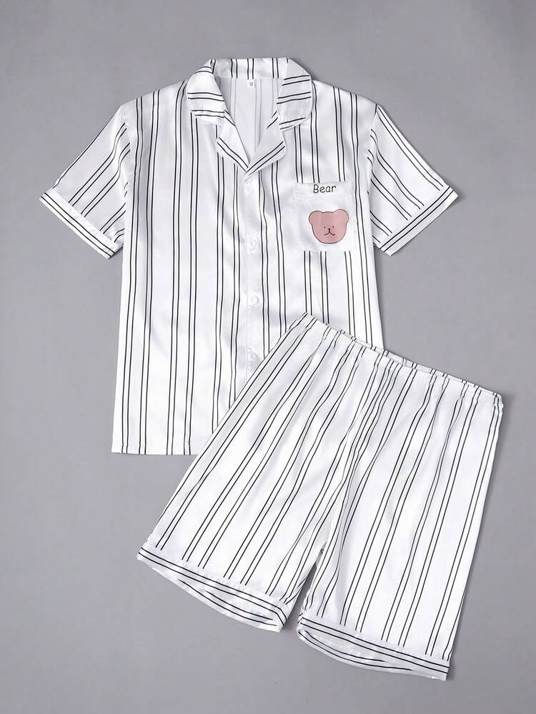 Herren Set aus Kurzarm-Shirt, Shorts und Strickjacke im Freizeitlook