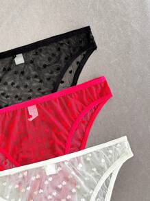 女士蕾絲三角褲底內衣（3入組） - 彩色 - 查看 4
