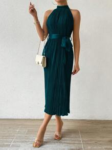 Chiquease Women's Plain & Simple Daily Open Shoulder Summer Dress Maxi Women Outfit - Blue - View 6