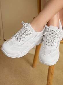 Vate Woman Shoes Fashion Breathable Lightweight Chunky White Sneakers Vacation Shoes Summer Sports Shoes Casual Shoes Halloween